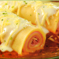 canelones de jamón y queso